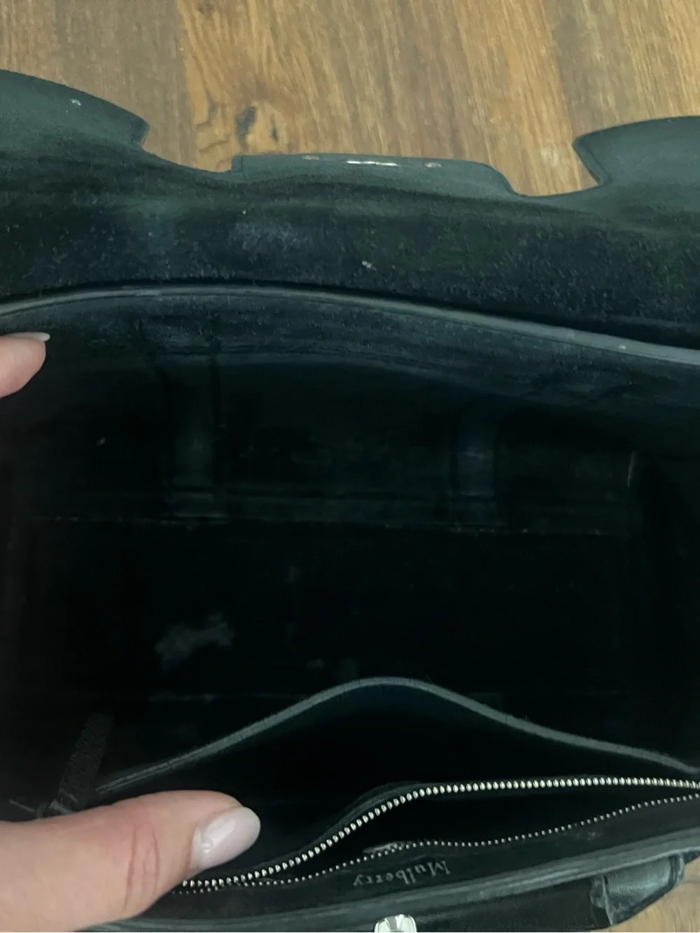 Mulberry Small Bayswater Black Grain Leather Silver Hardware